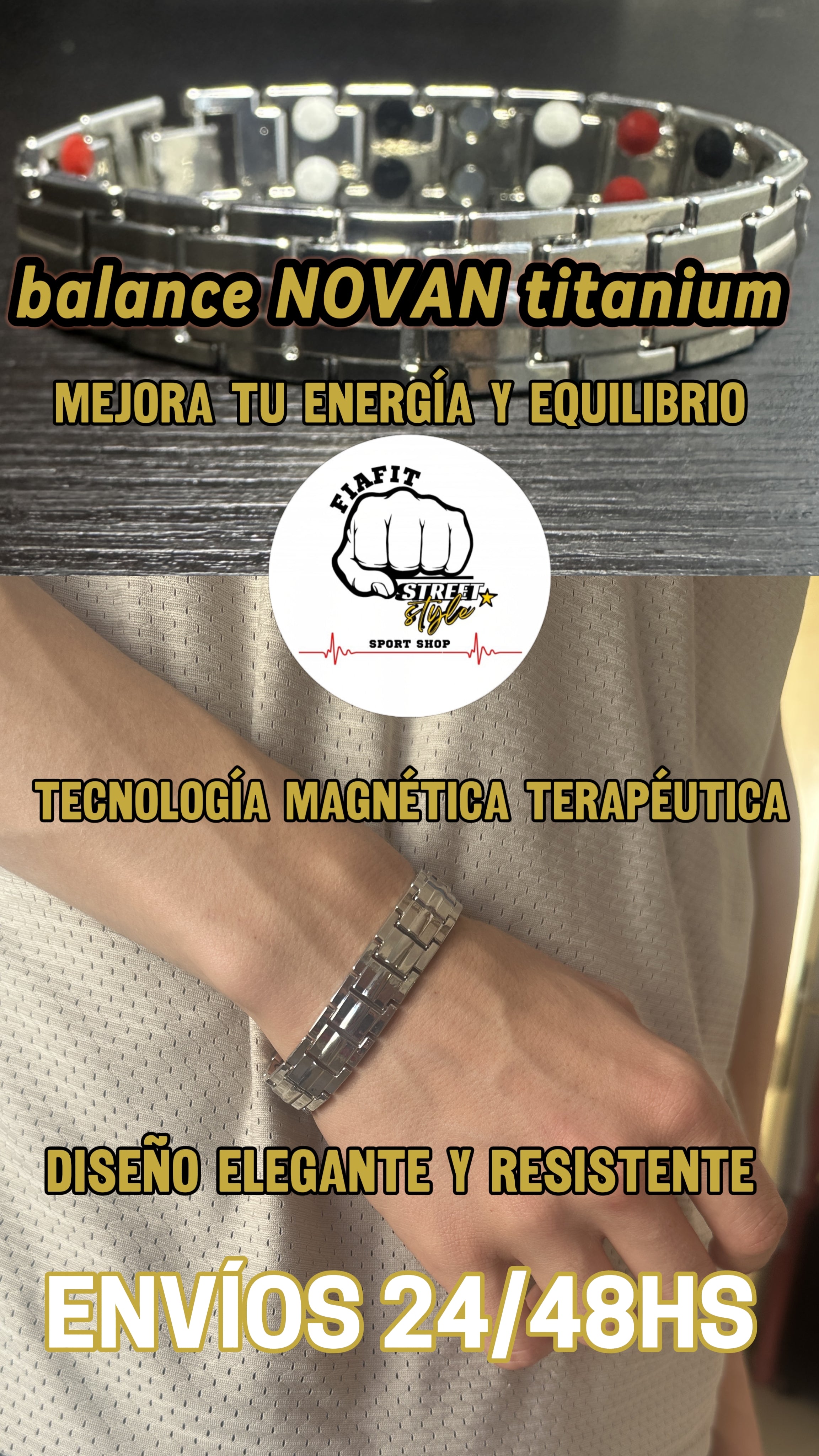 Pulsera Magnética Balance Novan Titanium