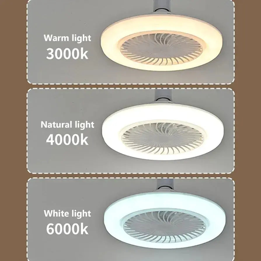 AeroGlow 2in1 – Ventilador de Techo Silencioso + Lámpara LED Regulable (Control Remoto)